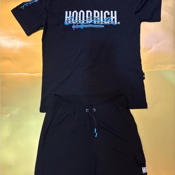 Hoodrich OG Splatter Shirt & Shorts Outfit - Size Medium - Black - Picture 1 of 6